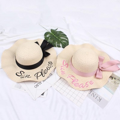  Large Straw Wide Brim Letter Foldable Derby Beach Vacation Sun Hat J1E1  eb-66893471